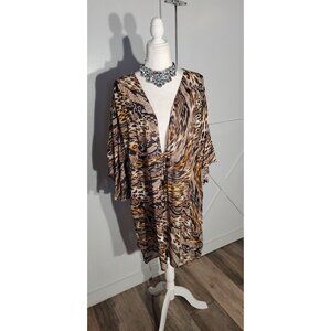 GOTEX COVER UP ANIMAL PRINT BROWN SHORT SLEEVE VISCOSE  SIZE L